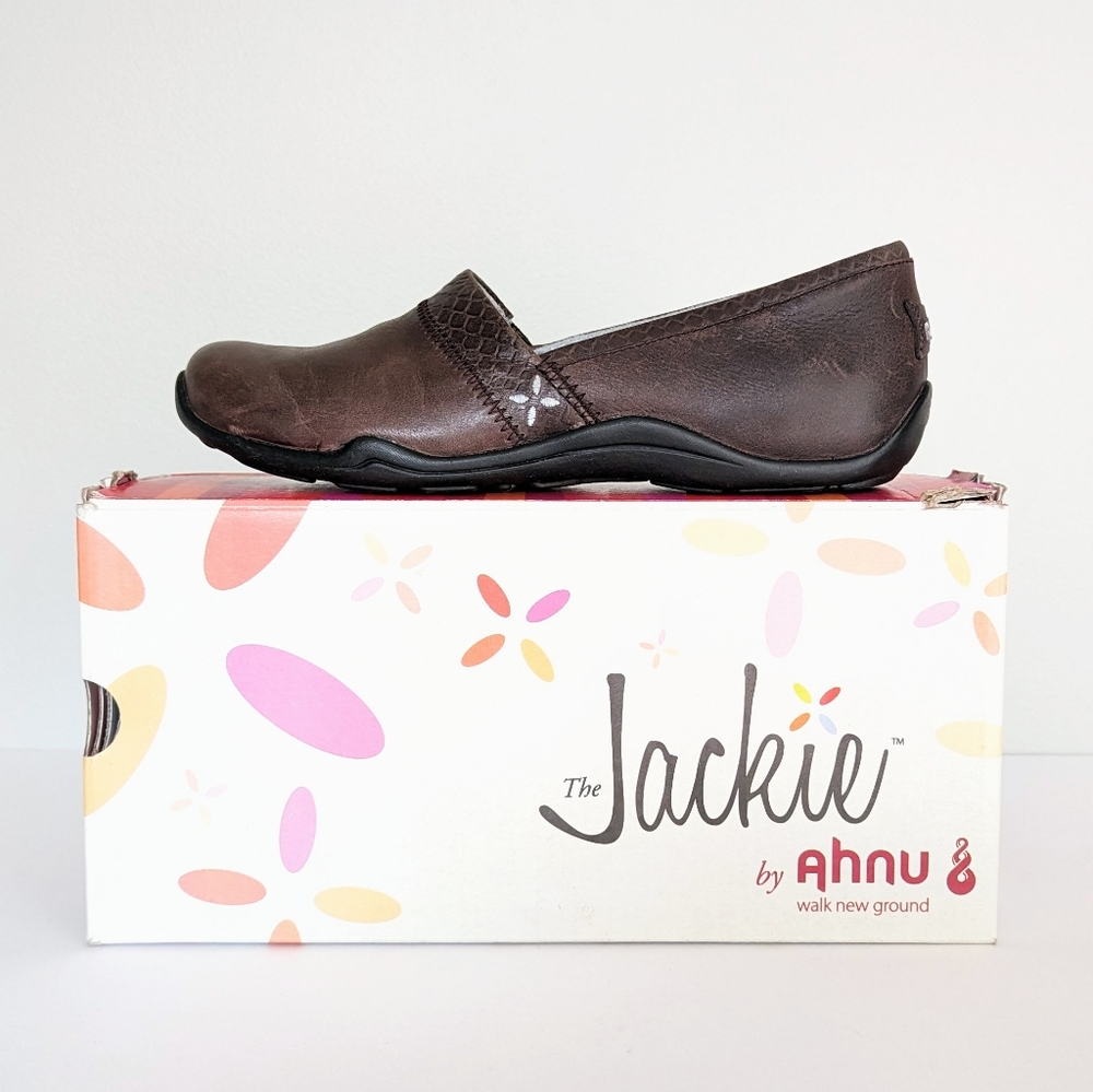 Ahnu Jackie Slip On Brown Leather Shoes